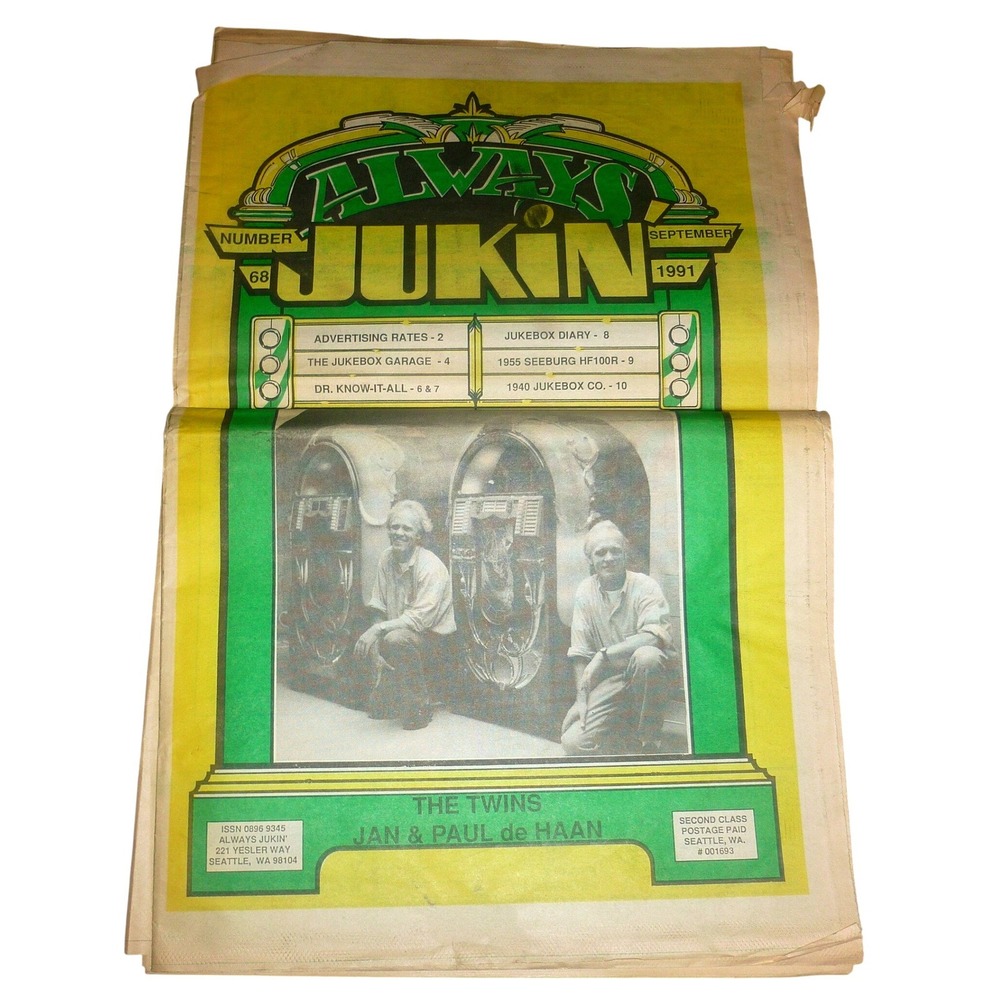 Always‎ Jukin Magazine No 68 Sept 1991 Seeburg HF100R Jukebox History Good